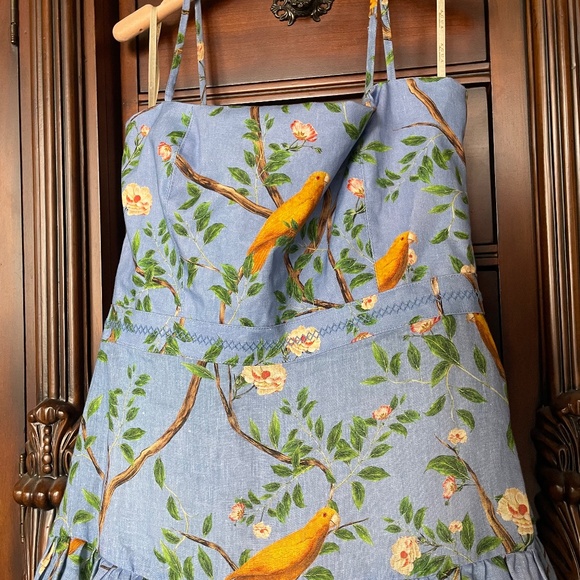 Agua by Agua Bendita Lima Printed Tiered Linen Maxi Dress - Picture 2 of 7